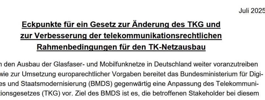 Überschrift und die ersten Zeilen des Eckpunktepapiers.