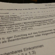 Auszug eines Formulars zur Einkommensberechnung.