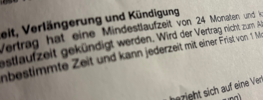 Vertragsklausel zur Vertragslaufzeit.
